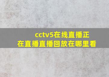 cctv5在线直播正在直播直播回放在哪里看