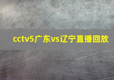 cctv5广东vs辽宁直播回放