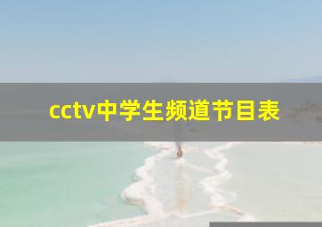 cctv中学生频道节目表