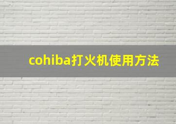 cohiba打火机使用方法