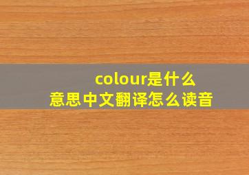 colour是什么意思中文翻译怎么读音