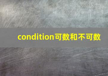 condition可数和不可数