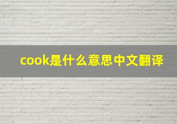 cook是什么意思中文翻译