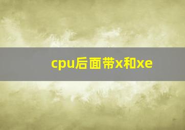 cpu后面带x和xe