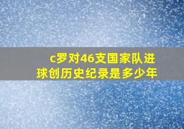 c罗对46支国家队进球创历史纪录是多少年