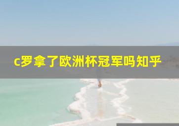 c罗拿了欧洲杯冠军吗知乎