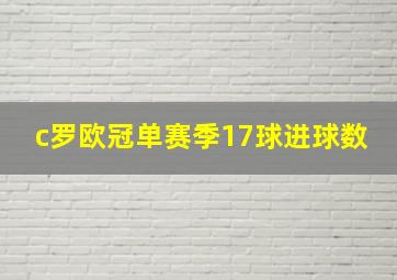 c罗欧冠单赛季17球进球数