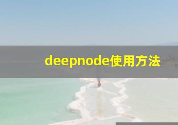 deepnode使用方法