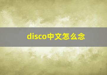 disco中文怎么念