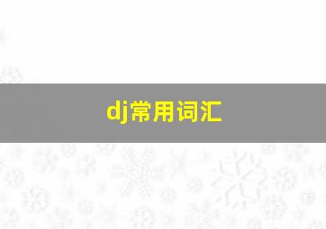 dj常用词汇