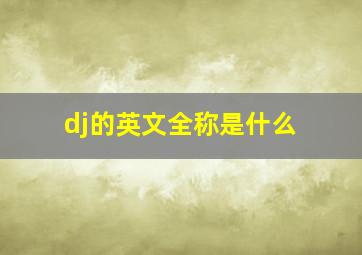 dj的英文全称是什么