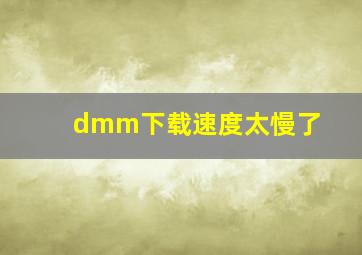 dmm下载速度太慢了