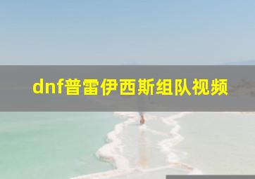 dnf普雷伊西斯组队视频