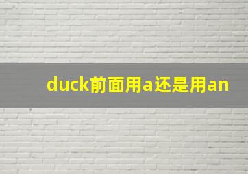 duck前面用a还是用an