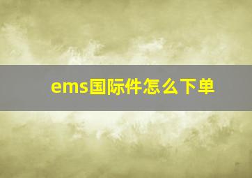 ems国际件怎么下单