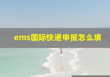 ems国际快递申报怎么填