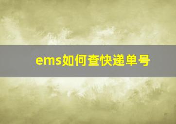 ems如何查快递单号