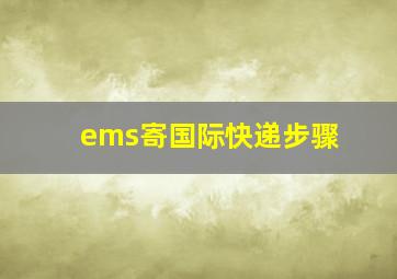 ems寄国际快递步骤