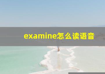 examine怎么读语音