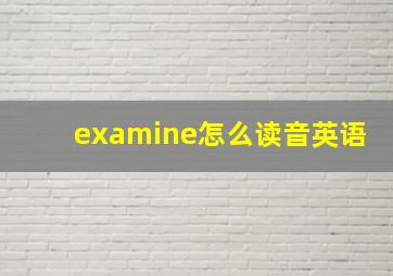 examine怎么读音英语