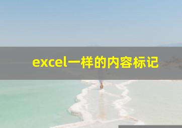 excel一样的内容标记