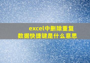 excel中删除重复数据快捷键是什么意思