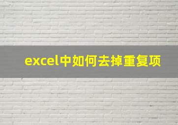 excel中如何去掉重复项