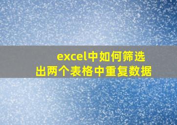 excel中如何筛选出两个表格中重复数据