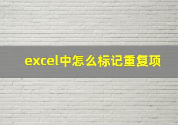 excel中怎么标记重复项