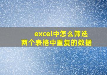 excel中怎么筛选两个表格中重复的数据