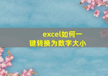 excel如何一键转换为数字大小