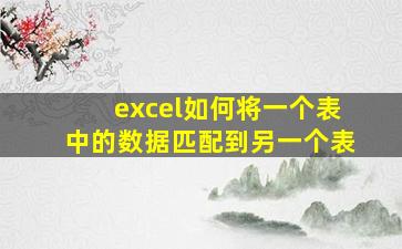 excel如何将一个表中的数据匹配到另一个表