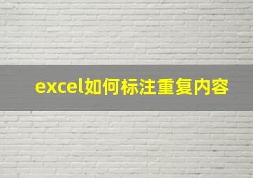 excel如何标注重复内容