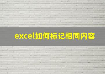 excel如何标记相同内容