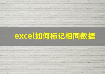 excel如何标记相同数据