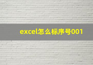 excel怎么标序号001