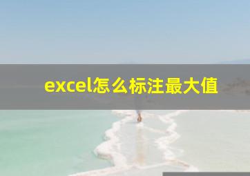 excel怎么标注最大值