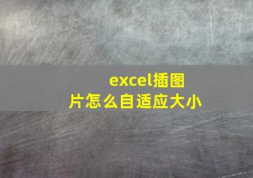 excel插图片怎么自适应大小