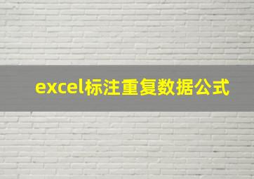 excel标注重复数据公式