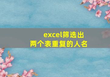 excel筛选出两个表重复的人名