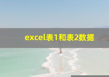 excel表1和表2数据