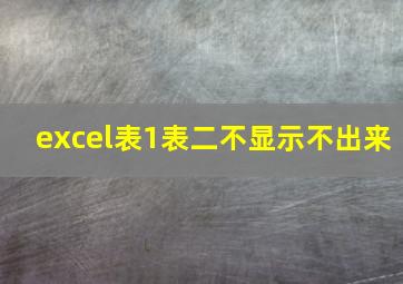 excel表1表二不显示不出来