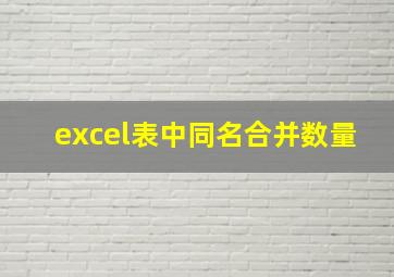 excel表中同名合并数量