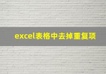 excel表格中去掉重复项