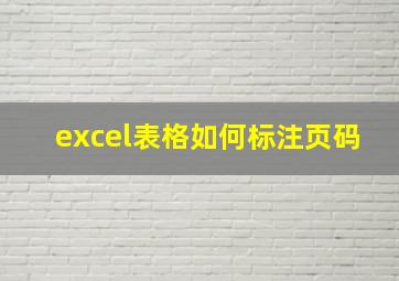 excel表格如何标注页码