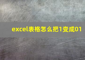 excel表格怎么把1变成01