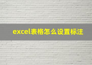 excel表格怎么设置标注