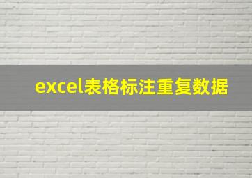 excel表格标注重复数据