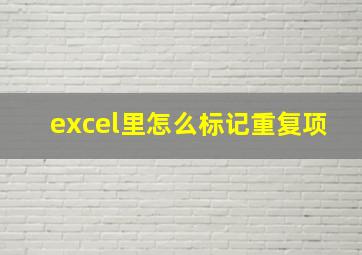 excel里怎么标记重复项