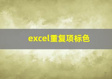 excel重复项标色